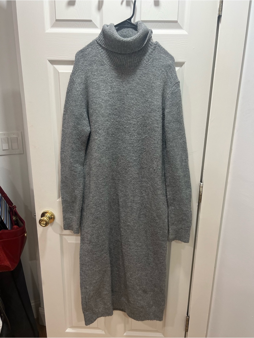 Zara Grey Turtleneck Maxi Sweater Dress